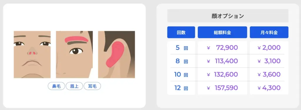 メンズ脱毛_レジーナオム_顔オプション